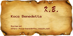 Kocs Benedetta névjegykártya